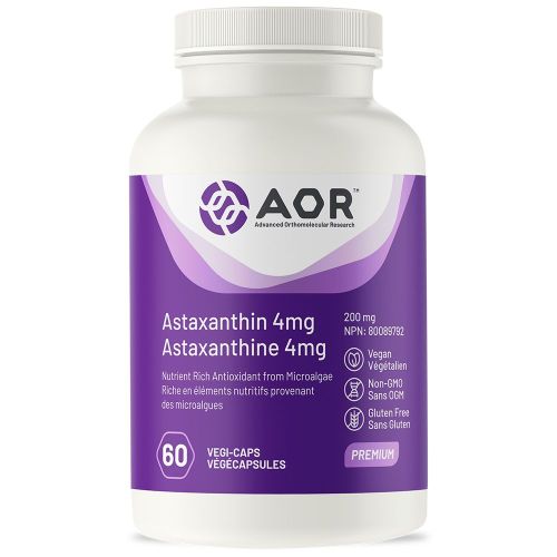 AOR Astaxanthin Ultra Xanthophyll Carotenoid 4mg 60 Vegi-Caps @