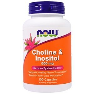Now Choline & Inositol 500mg 100 Capsules @
