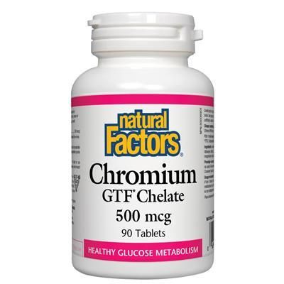 Natural Factors Chromium GTF Chelate 500MCG  90 Tablets