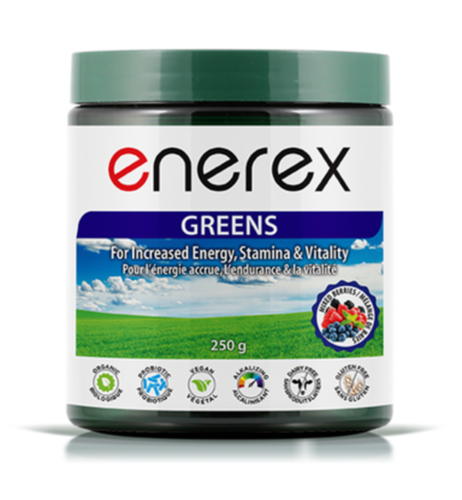 Enerex Botanicals Greens  Raw Organic Green Juiced Powder -Mixed Berries 250g @