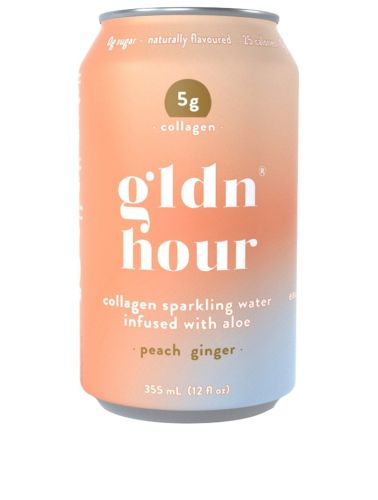 GLDN HOUR Peach Ginger Collagen Sparkling Water 355ml (Pack of 6) @