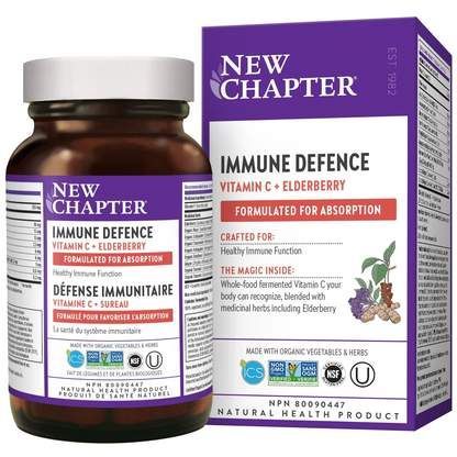 New Chapter Immune Defence Vitamin C + Elderberry 30 Tablets @