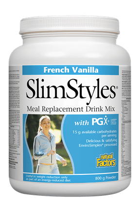 Natural Factors SlimStyles Meal Replacement Drink Mix with PGX Vanilla Powder 800g