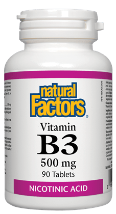Natural Factors Vitamin B3 Niacin 500MG 90 Tablets