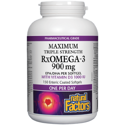 Natural Factors RxOmega-3 with Vitamin D3 900mg 150 Sgels