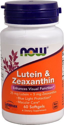 NOW Lutein 25mg & Zeaxanthin 60 Softgels @