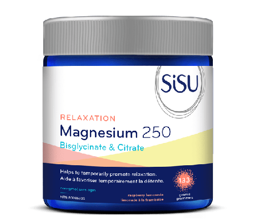SISU Relaxation Magnesium 250 Bisglycinate & Citrate Raspberry Lemonade 133g @