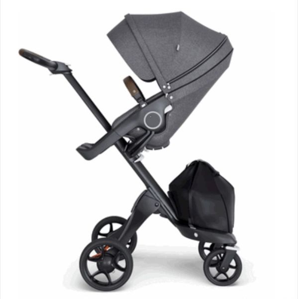 Stokke Xplory Stroller Black Chassis With Brown Handle V6 Black Melange DEMO
